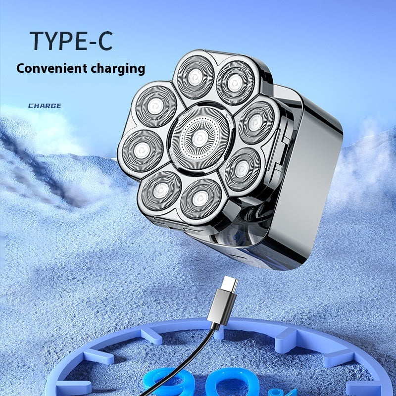 TYPE-C Digital Display Nine Cutter Head Electric Shaver Bald Head Hair Clipper - Bellarte Enchanté TYPE-C Digital Display Nine Cutter Head Electric Shaver Bald Head Hair Clipper