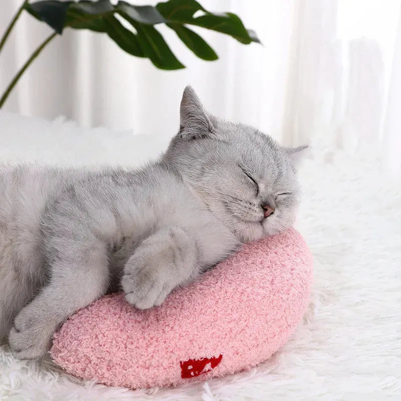 U-shaped Cat Toy Pillow To Protect Cervical Vertebra Pet Sleeping Pillow Soft Sounding Deep Sleep - Bellarte Enchanté U-shaped Cat Toy Pillow To Protect Cervical Vertebra Pet Sleeping Pillow Soft Sounding Deep Sleep