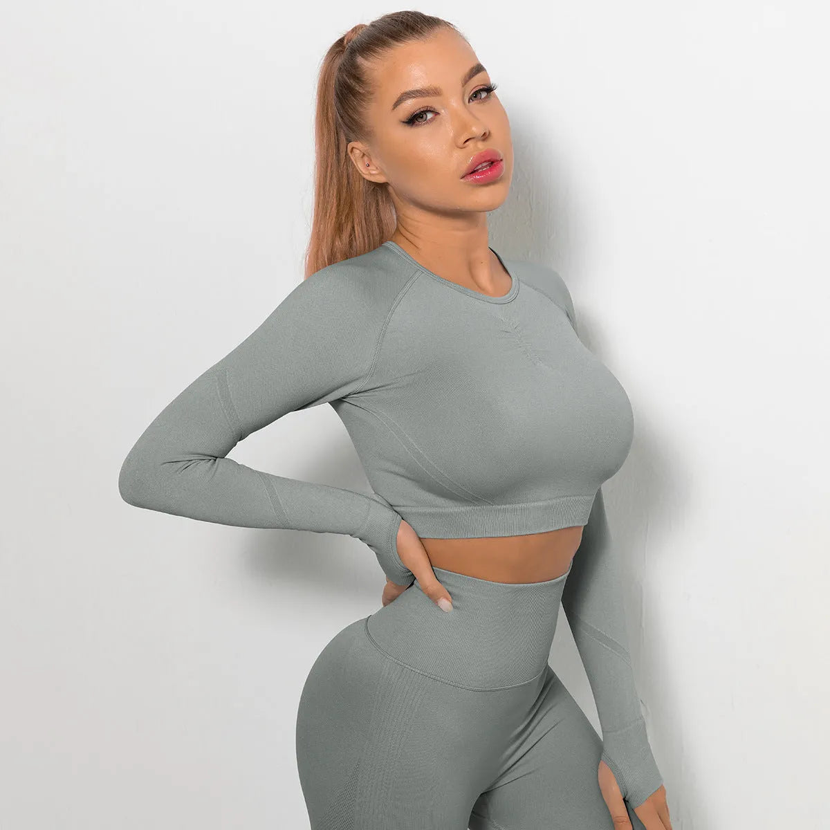 United States Seamless Long Sleeve High Elastic Fitness Yoga - Bellarte Enchanté United States Seamless Long Sleeve High Elastic Fitness Yoga