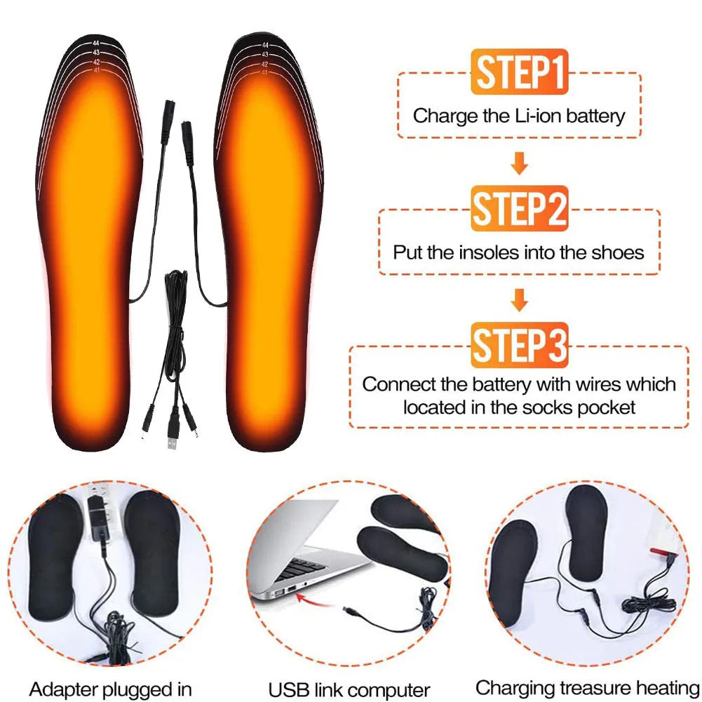 USB Heated Shoes Insoles Can Be Cut Winter Warm Heating Insoles Pad Feet For Boots Sneaker Shoes - Bellarte Enchanté USB Heated Shoes Insoles Can Be Cut Winter Warm Heating Insoles Pad Feet For Boots Sneaker Shoes