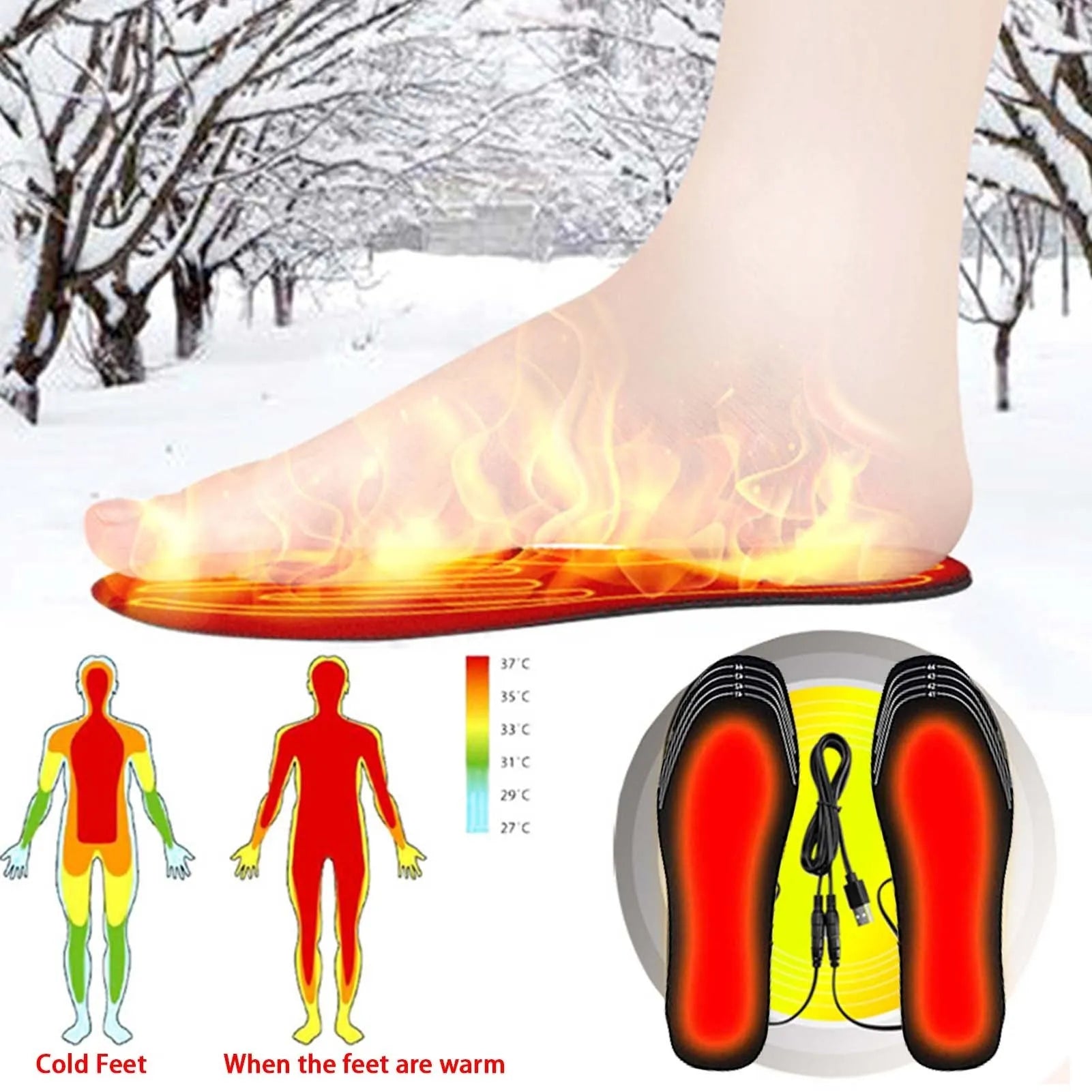 USB Heated Shoes Insoles Can Be Cut Winter Warm Heating Insoles Pad Feet For Boots Sneaker Shoes - Bellarte Enchanté USB Heated Shoes Insoles Can Be Cut Winter Warm Heating Insoles Pad Feet For Boots Sneaker Shoes