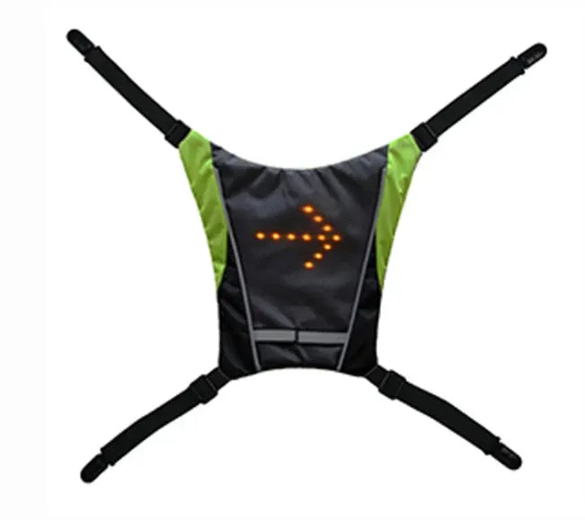 USB Rechargeable Reflective Vest Backpack with LED Turn Signal Light Remote Control Outdoor Sport Safety Bag Gear for Cycling - Bellarte Enchanté USB Rechargeable Reflective Vest Backpack with LED Turn Signal Light Remote Control Outdoor Sport Safety Bag Gear for Cycling