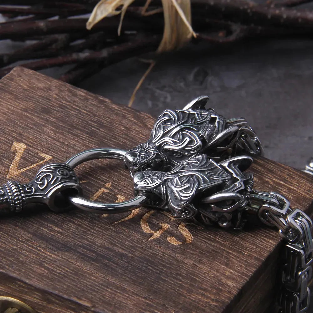 Vintage Men's Necklace Irish Wolf Head - Bellarte Enchanté Vintage Men's Necklace Irish Wolf Head