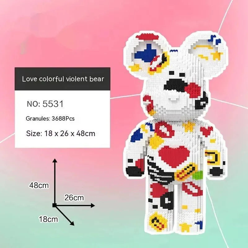 Violent Bear Building Blocks Toy Decoration Trend Creative - Bellarte Enchanté Violent Bear Building Blocks Toy Decoration Trend Creative