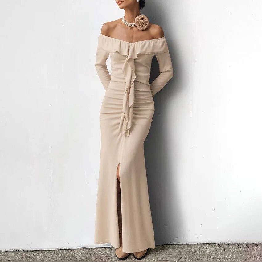Warm Dralon Dress Khaki Women's Clothing - Bellarte Enchanté Warm Dralon Dress Khaki Women's Clothing