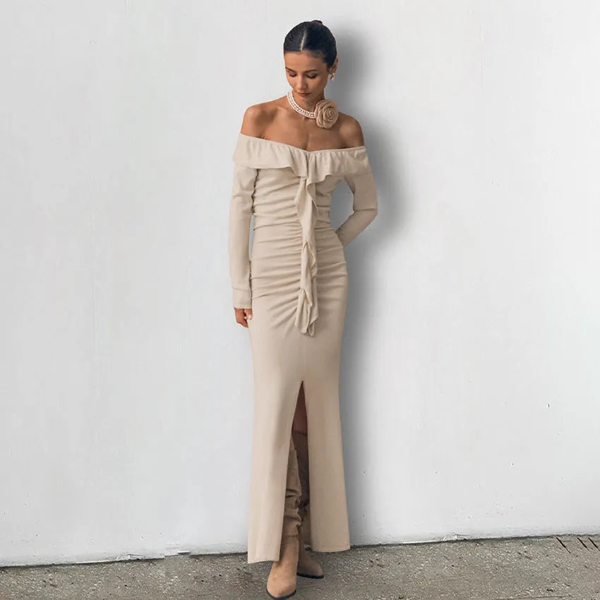 Warm Dralon Dress Khaki Women's Clothing - Bellarte Enchanté Warm Dralon Dress Khaki Women's Clothing