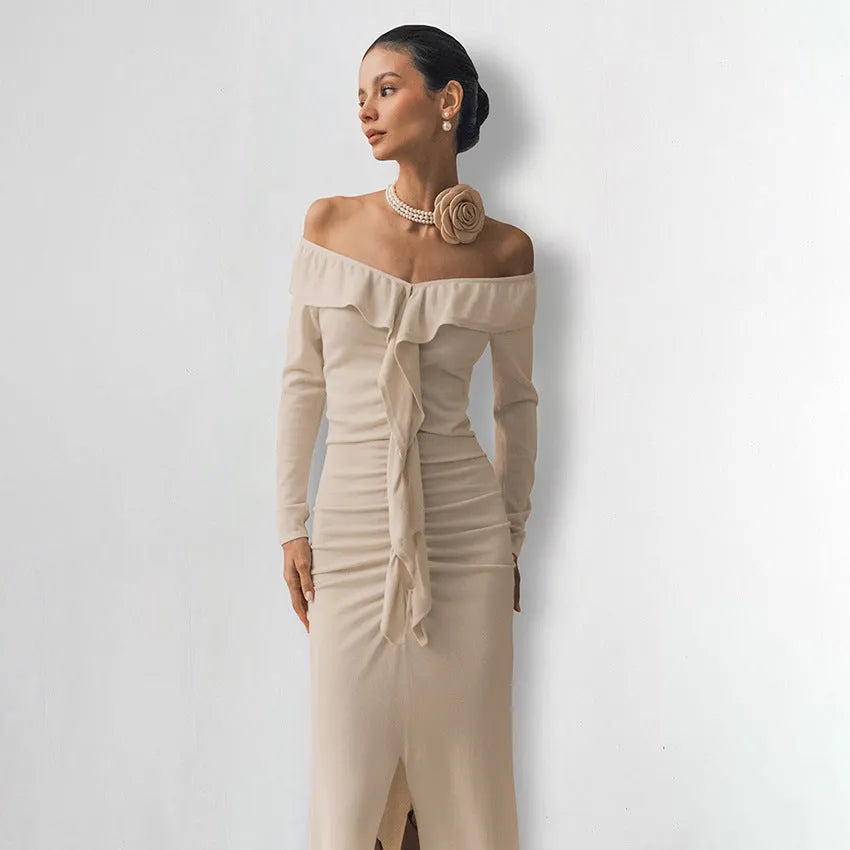 Warm Dralon Dress Khaki Women's Clothing - Bellarte Enchanté Warm Dralon Dress Khaki Women's Clothing