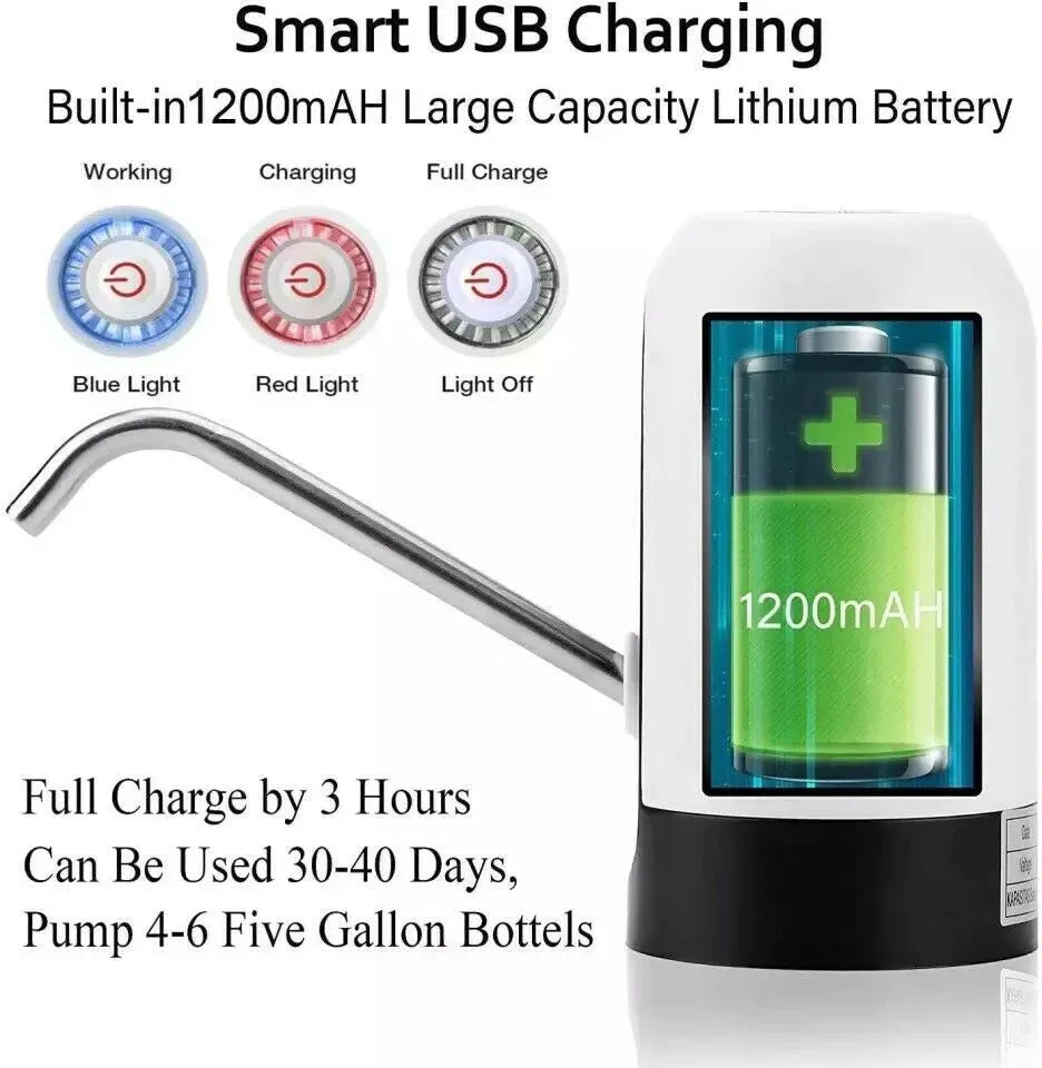 Water Bottle Electric Automatic Universal Dispenser 5 Gallon USB USB Water Dispenser Automatic Drinking Water Bottle - Bellarte Enchanté Water Bottle Electric Automatic Universal Dispenser 5 Gallon USB USB Water Dispenser Automatic Drinking Water Bottle