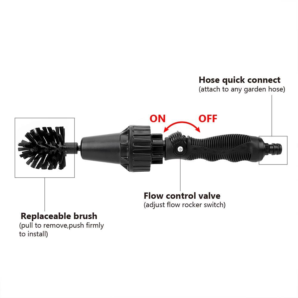 Water-driven Rotary Cleaning Brush Wash Hand-held Water Spray Brush - Bellarte Enchanté Water-driven Rotary Cleaning Brush Wash Hand-held Water Spray Brush