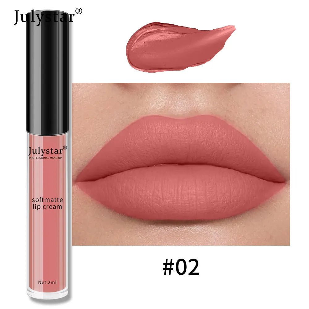Water Mist Matte Liquid Lipstick Female Christmas Makeup Nourishing Long-lasting No Stain On Cup - Bellarte Enchanté Water Mist Matte Liquid Lipstick Female Christmas Makeup Nourishing Long-lasting No Stain On Cup