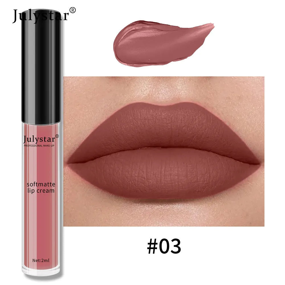Water Mist Matte Liquid Lipstick Female Christmas Makeup Nourishing Long-lasting No Stain On Cup - Bellarte Enchanté Water Mist Matte Liquid Lipstick Female Christmas Makeup Nourishing Long-lasting No Stain On Cup