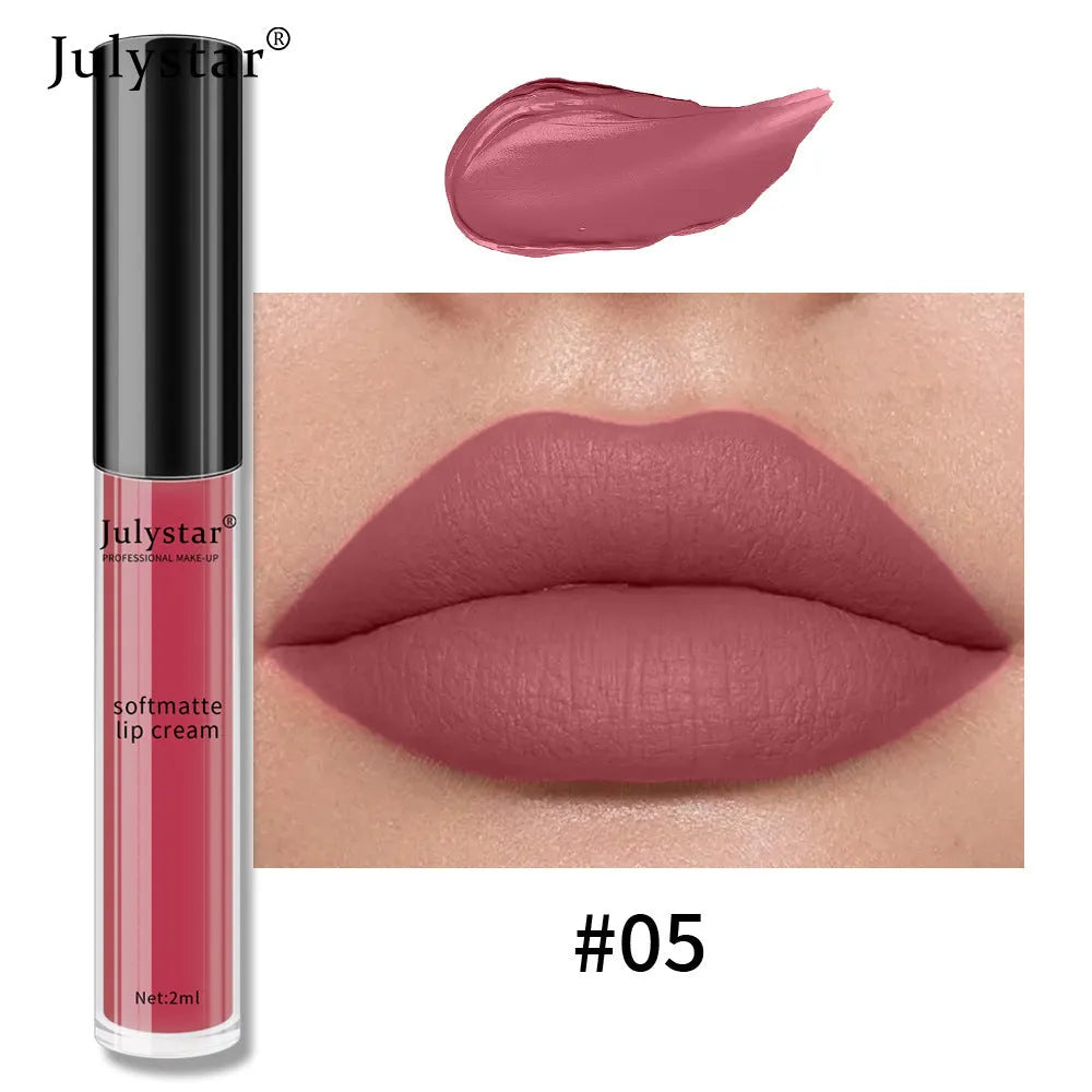 Water Mist Matte Liquid Lipstick Female Christmas Makeup Nourishing Long-lasting No Stain On Cup - Bellarte Enchanté Water Mist Matte Liquid Lipstick Female Christmas Makeup Nourishing Long-lasting No Stain On Cup