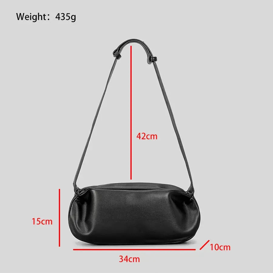 Wide Shoulder Strap Soft Pu Dumpling Bag Women - Bellarte Enchanté Wide Shoulder Strap Soft Pu Dumpling Bag Women