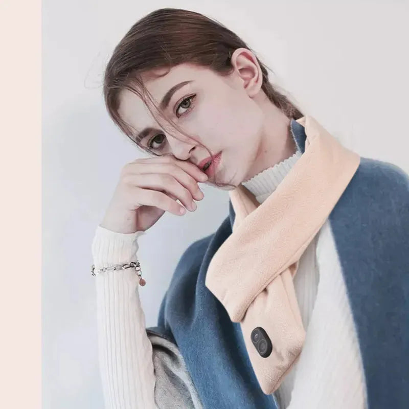 Winter Electric Heated Scarf 5V 3 Level Adjustable Temperature Scarf USB Charging Heat Control Neck Warmer For Cycling Camping - Bellarte Enchanté Winter Electric Heated Scarf 5V 3 Level Adjustable Temperature Scarf USB Charging Heat Control Neck Warmer For Cycling Camping