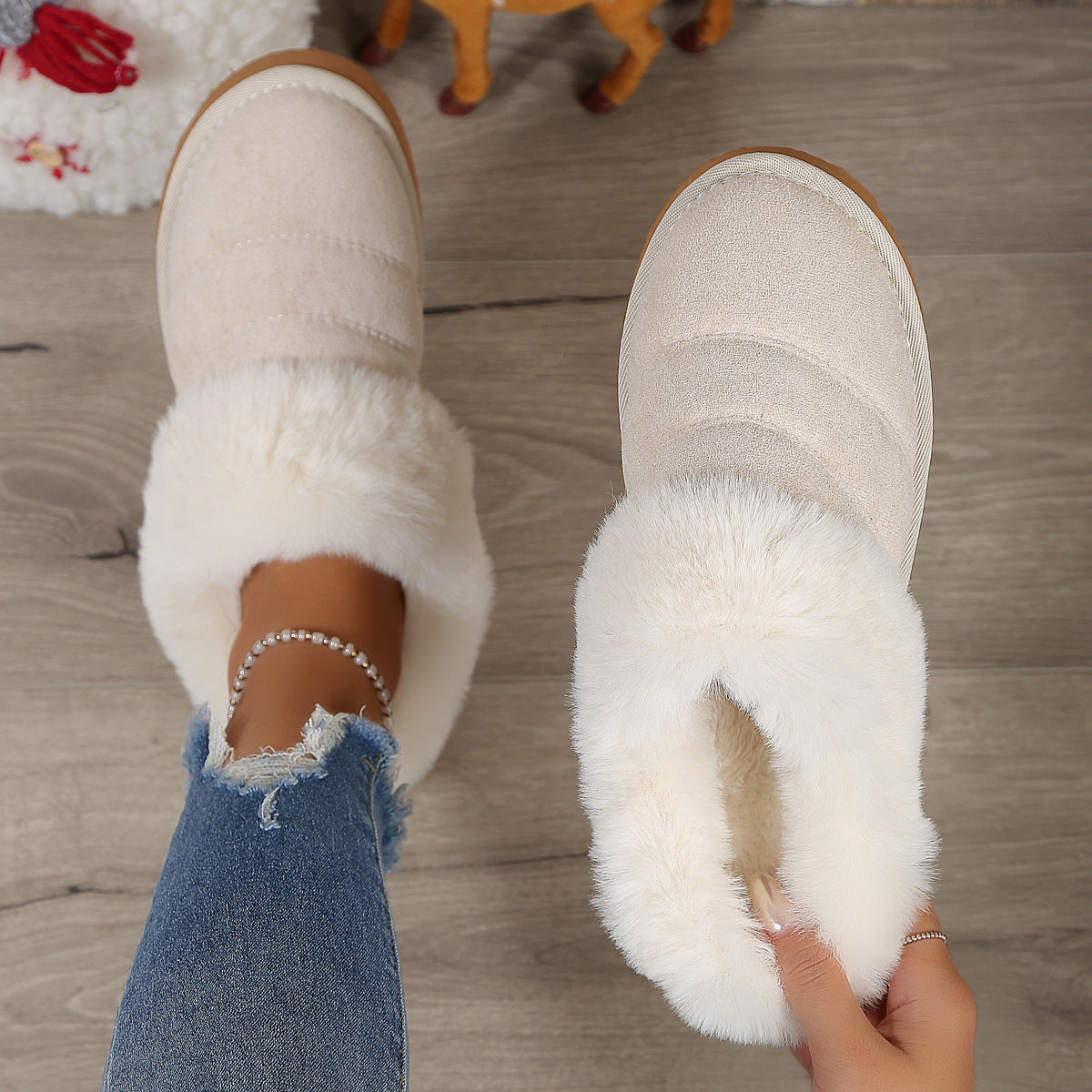 Winter Plush Slippers Home Thick-soled Warm Cotton - Bellarte Enchanté Winter Plush Slippers Home Thick-soled Warm Cotton