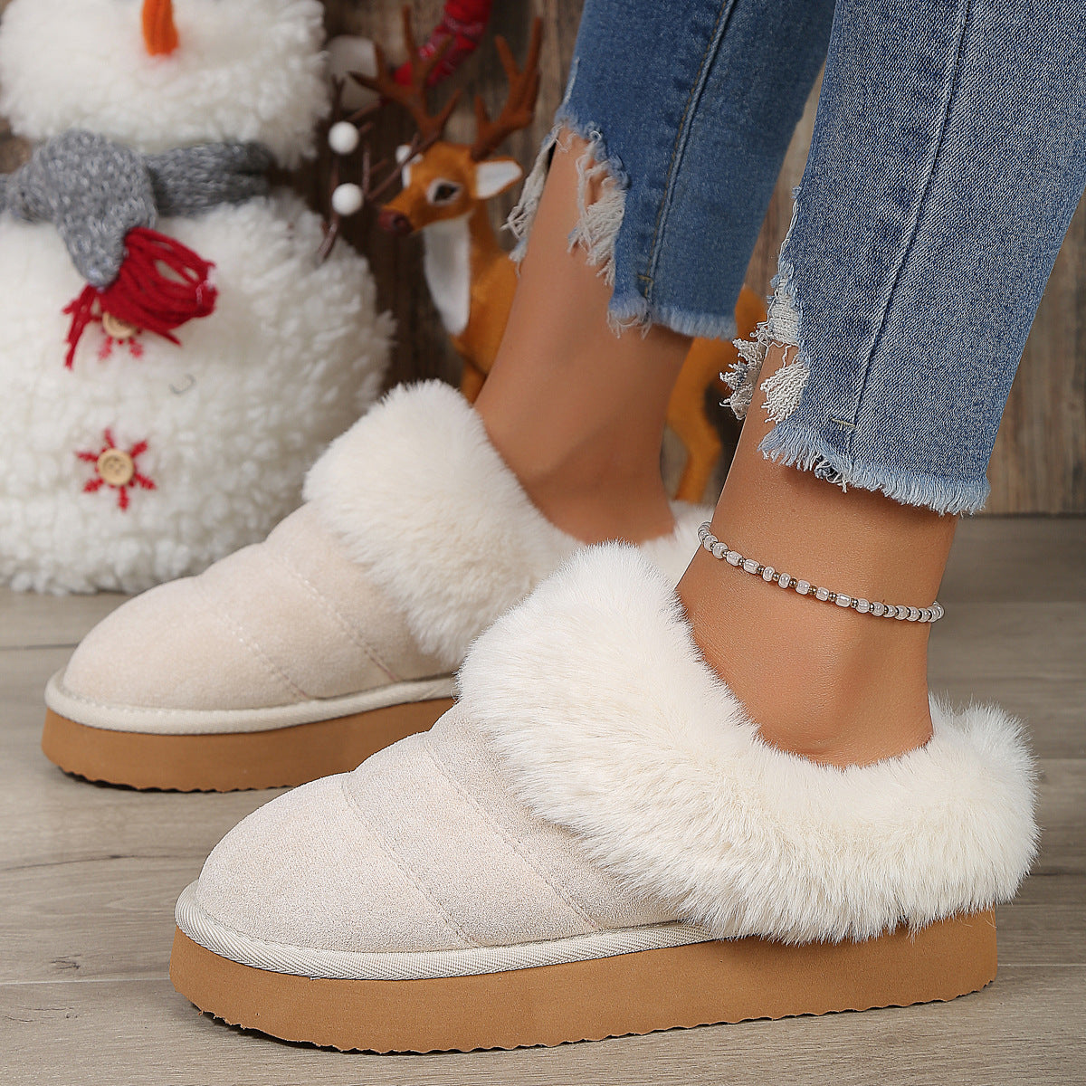 Winter Plush Slippers Home Thick-soled Warm Cotton - Bellarte Enchanté Winter Plush Slippers Home Thick-soled Warm Cotton
