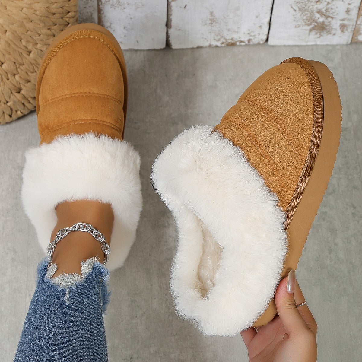 Winter Plush Slippers Home Thick-soled Warm Cotton - Bellarte Enchanté Winter Plush Slippers Home Thick-soled Warm Cotton