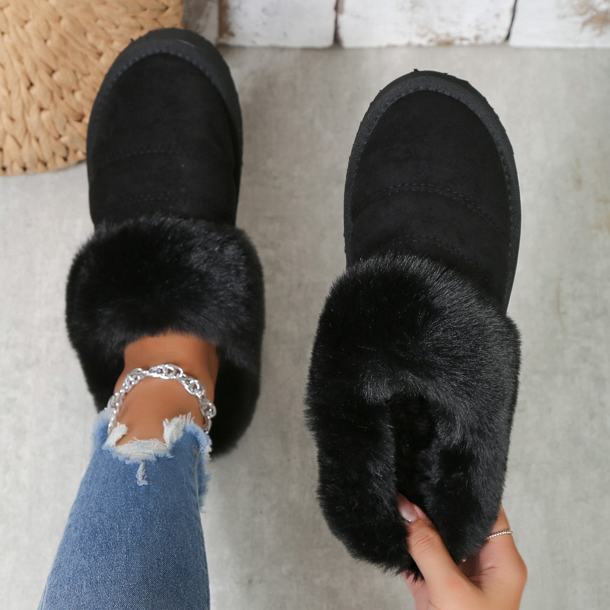 Winter Plush Slippers Home Thick-soled Warm Cotton - Bellarte Enchanté Winter Plush Slippers Home Thick-soled Warm Cotton
