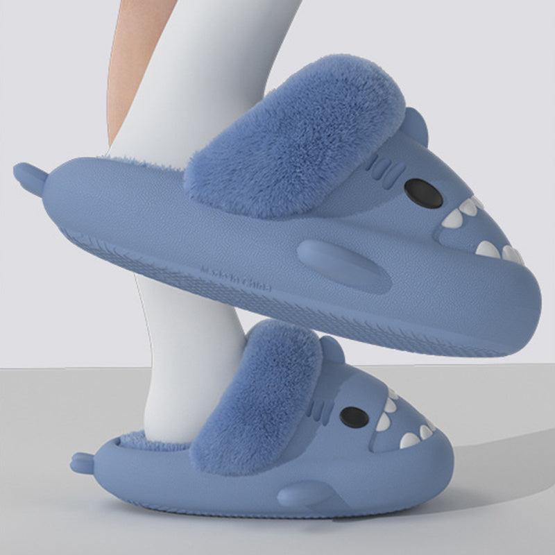 Winter Shark Slippers Detachable Warm Fuzzy Slippers - Bellarte Enchanté Winter Shark Slippers Detachable Warm Fuzzy Slippers