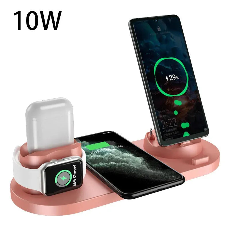 Wireless Charger For IPhone Fast Charger For Phone Fast Charging Pad For Phone Watch 6 In 1 Charging Dock Station - Bellarte Enchanté Wireless Charger For IPhone Fast Charger For Phone Fast Charging Pad For Phone Watch 6 In 1 Charging Dock Station