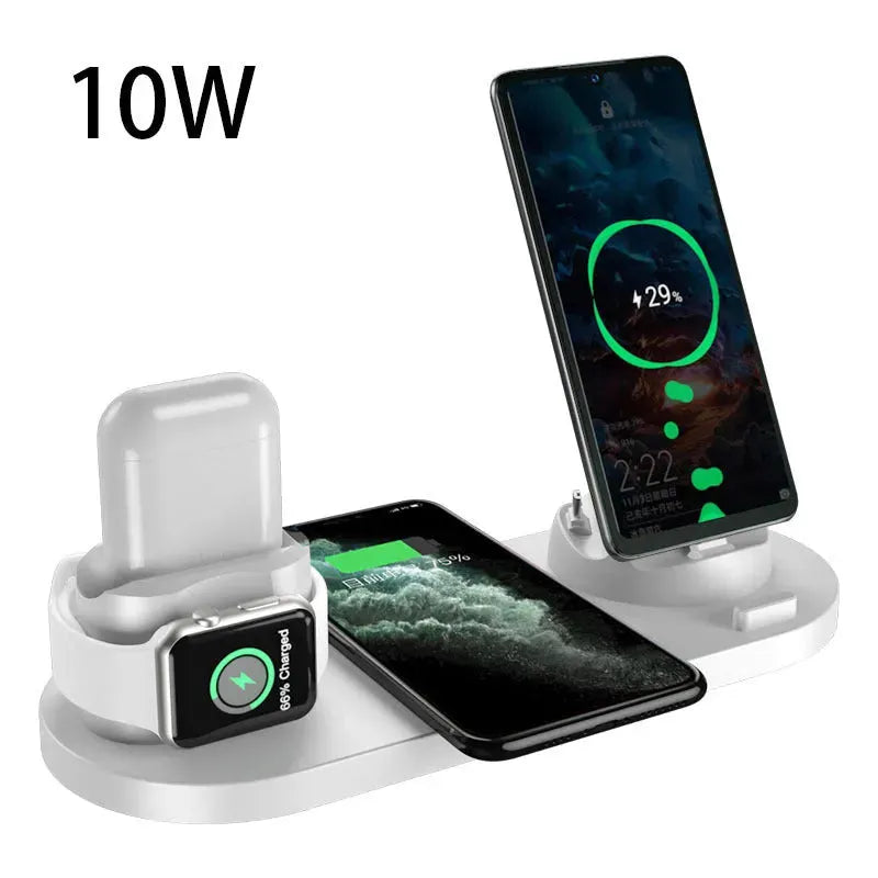 Wireless Charger For IPhone Fast Charger For Phone Fast Charging Pad For Phone Watch 6 In 1 Charging Dock Station - Bellarte Enchanté Wireless Charger For IPhone Fast Charger For Phone Fast Charging Pad For Phone Watch 6 In 1 Charging Dock Station