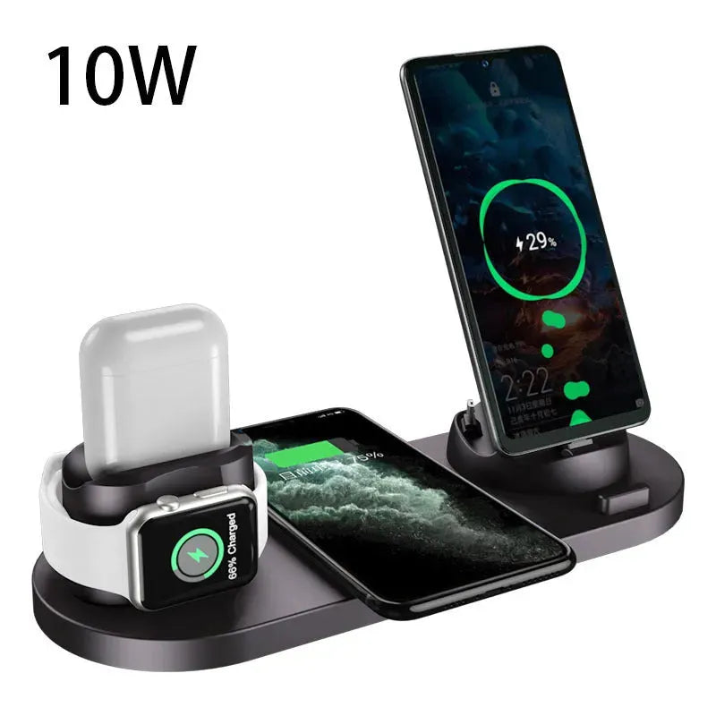 Wireless Charger For IPhone Fast Charger For Phone Fast Charging Pad For Phone Watch 6 In 1 Charging Dock Station - Bellarte Enchanté Wireless Charger For IPhone Fast Charger For Phone Fast Charging Pad For Phone Watch 6 In 1 Charging Dock Station