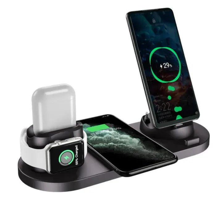 Wireless Charger For IPhone Fast Charger For Phone Fast Charging Pad For Phone Watch 6 In 1 Charging Dock Station - Bellarte Enchanté Wireless Charger For IPhone Fast Charger For Phone Fast Charging Pad For Phone Watch 6 In 1 Charging Dock Station