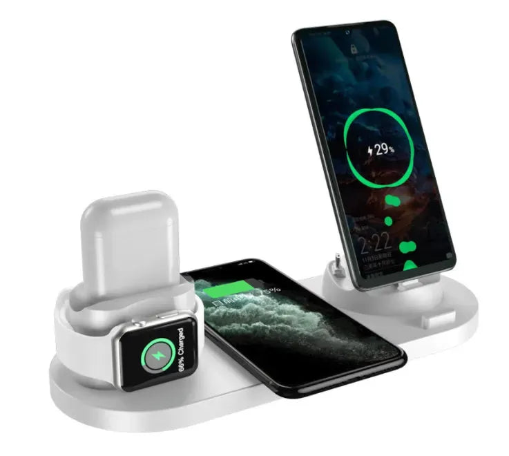 Wireless Charger For IPhone Fast Charger For Phone Fast Charging Pad For Phone Watch 6 In 1 Charging Dock Station - Bellarte Enchanté Wireless Charger For IPhone Fast Charger For Phone Fast Charging Pad For Phone Watch 6 In 1 Charging Dock Station