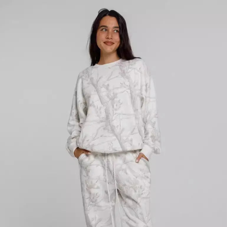 Women Camouflage Hoodie Maple Leaf Print Oversized Sweatshirt Suit - Bellarte Enchanté Women Camouflage Hoodie Maple Leaf Print Oversized Sweatshirt Suit