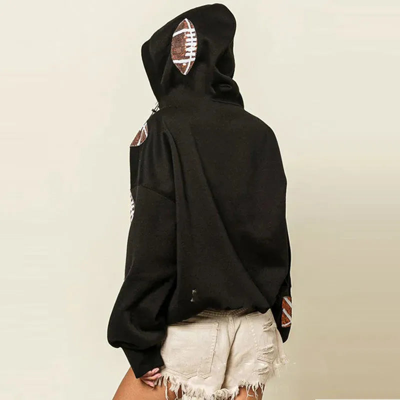 Women's Fashion Casual Loose Long-sleeved Hooded Baseball - Bellarte Enchanté Women's Fashion Casual Loose Long-sleeved Hooded Baseball