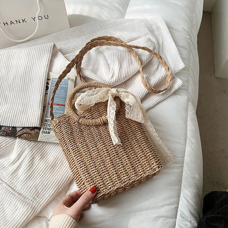 Women's Fashion Casual Single Shoulder Crossbody Straw Bag - Bellarte Enchanté Women's Fashion Casual Single Shoulder Crossbody Straw Bag