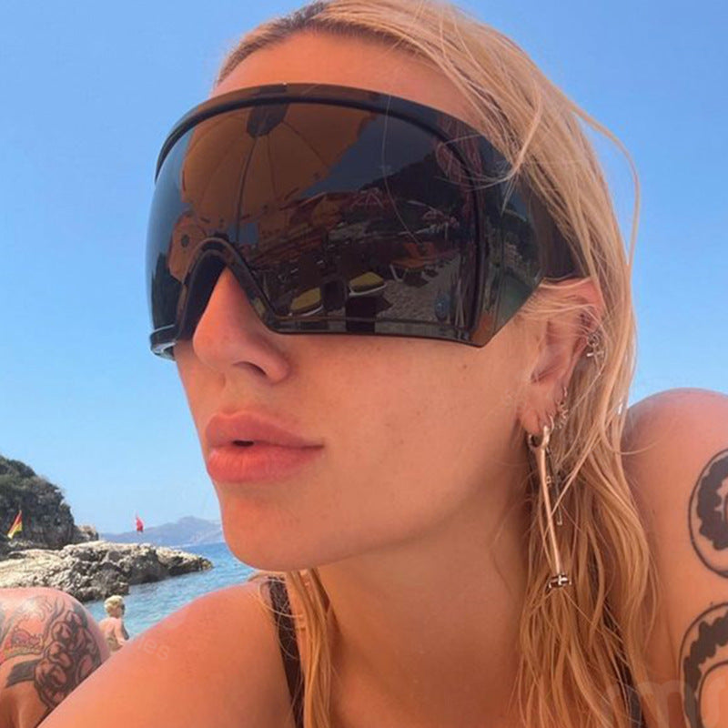 Women's Fashion Large Rim Mask Sunglasses - Bellarte Enchanté Women's Fashion Large Rim Mask Sunglasses