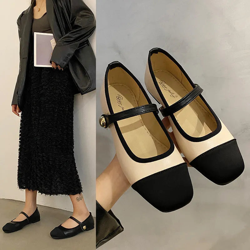 Women's Fashion Soft Bottom Square Toe Gommino Shoes - Bellarte Enchanté Women's Fashion Soft Bottom Square Toe Gommino Shoes