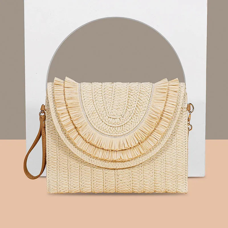 Women's Fashion Straw Bag Diagonal Span - Bellarte Enchanté Women's Fashion Straw Bag Diagonal Span