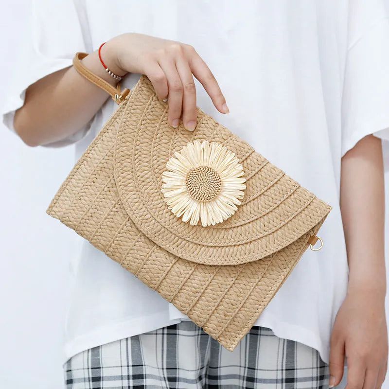 Women's Fashion Straw Bag Diagonal Span - Bellarte Enchanté Women's Fashion Straw Bag Diagonal Span