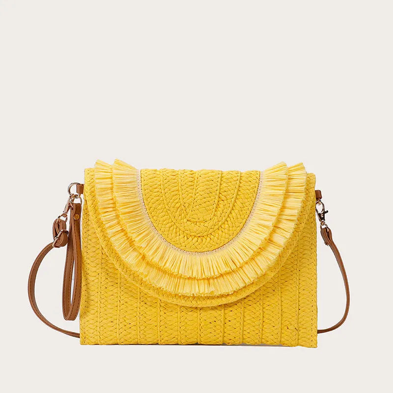 Women's Fashion Straw Bag Diagonal Span - Bellarte Enchanté Women's Fashion Straw Bag Diagonal Span