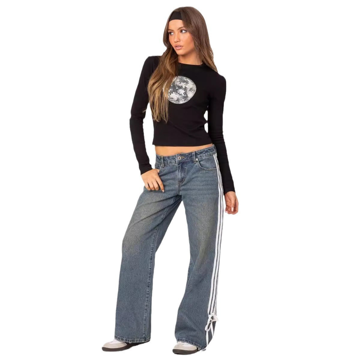 Women's Fashionable Loose-fit Wide-leg Jeans - Bellarte Enchanté Women's Fashionable Loose-fit Wide-leg Jeans