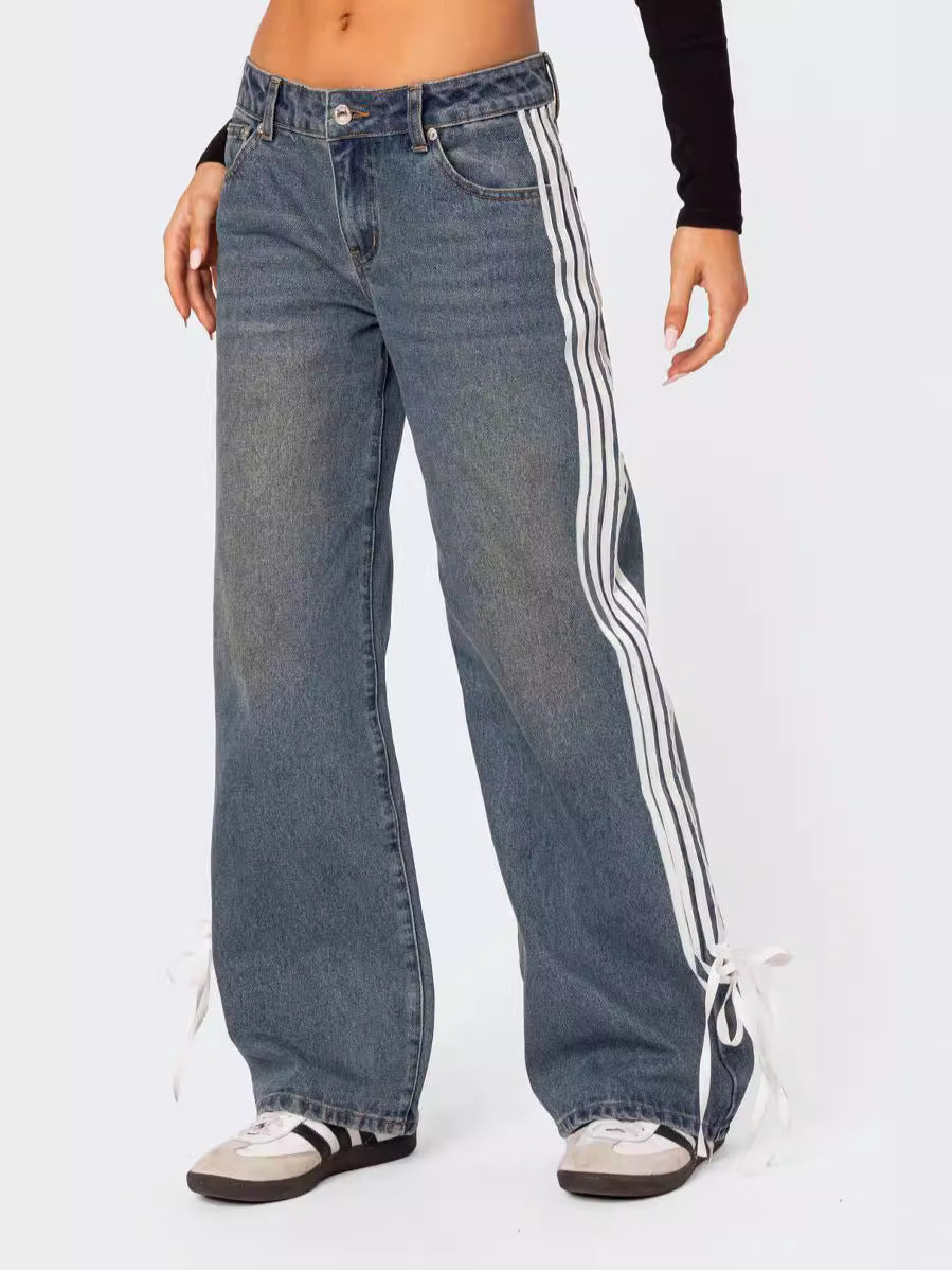Women's Fashionable Loose-fit Wide-leg Jeans - Bellarte Enchanté Women's Fashionable Loose-fit Wide-leg Jeans