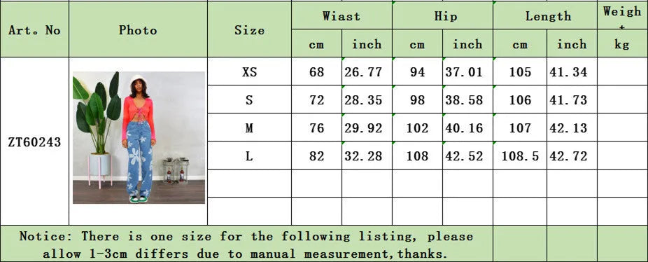 Women's Fashionable Simple Printed Straight Jeans - Bellarte Enchanté Women's Fashionable Simple Printed Straight Jeans