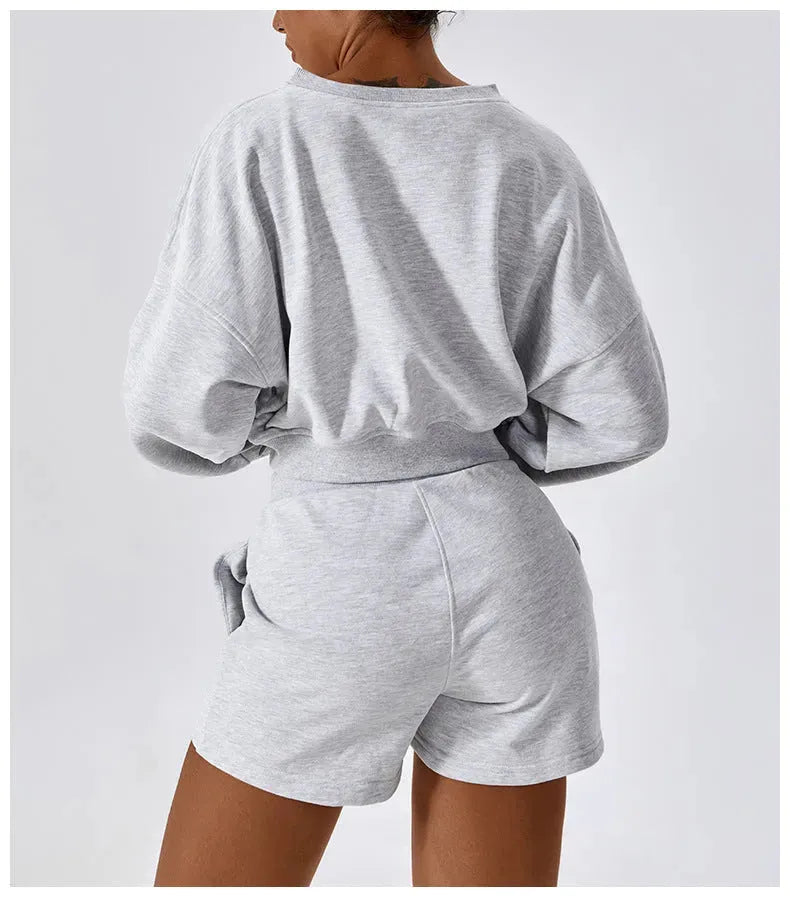 Women's Keep Warm V-neck Leisure Loose Long Sleeve Sweatshirt - Bellarte Enchanté Women's Keep Warm V-neck Leisure Loose Long Sleeve Sweatshirt