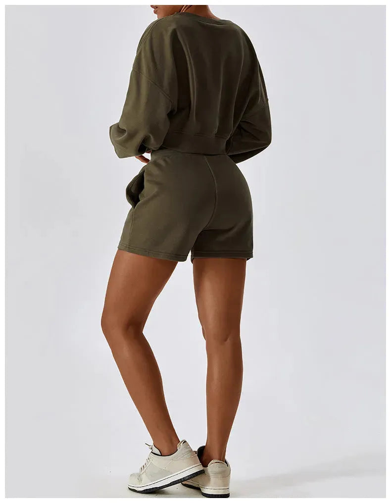 Women's Keep Warm V-neck Leisure Loose Long Sleeve Sweatshirt - Bellarte Enchanté Women's Keep Warm V-neck Leisure Loose Long Sleeve Sweatshirt