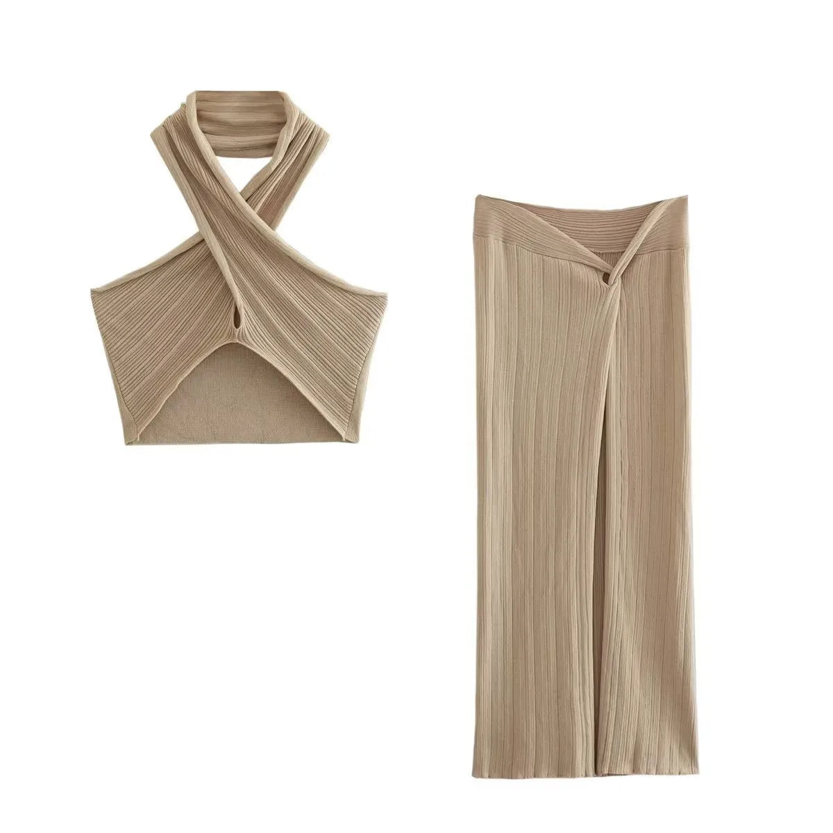 Women's Knitted Coat Mid-length Dress Set - Bellarte Enchanté Women's Knitted Coat Mid-length Dress Set