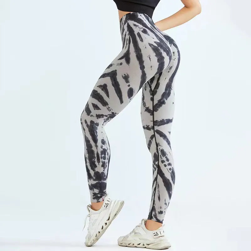 Women's Seamless Tie-dye Print Yoga Pants - Bellarte Enchanté Women's Seamless Tie-dye Print Yoga Pants