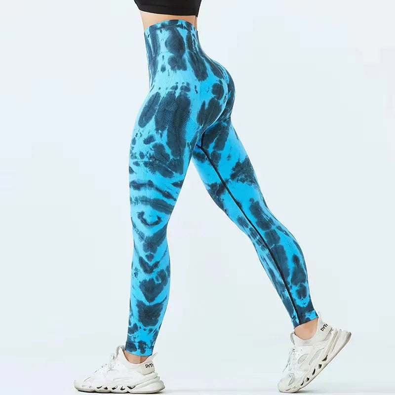 Women's Seamless Tie-dye Print Yoga Pants - Bellarte Enchanté Women's Seamless Tie-dye Print Yoga Pants