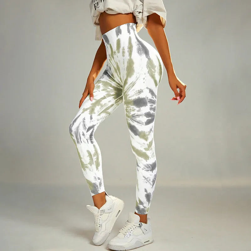 Women's Seamless Tie-dye Print Yoga Pants - Bellarte Enchanté Women's Seamless Tie-dye Print Yoga Pants