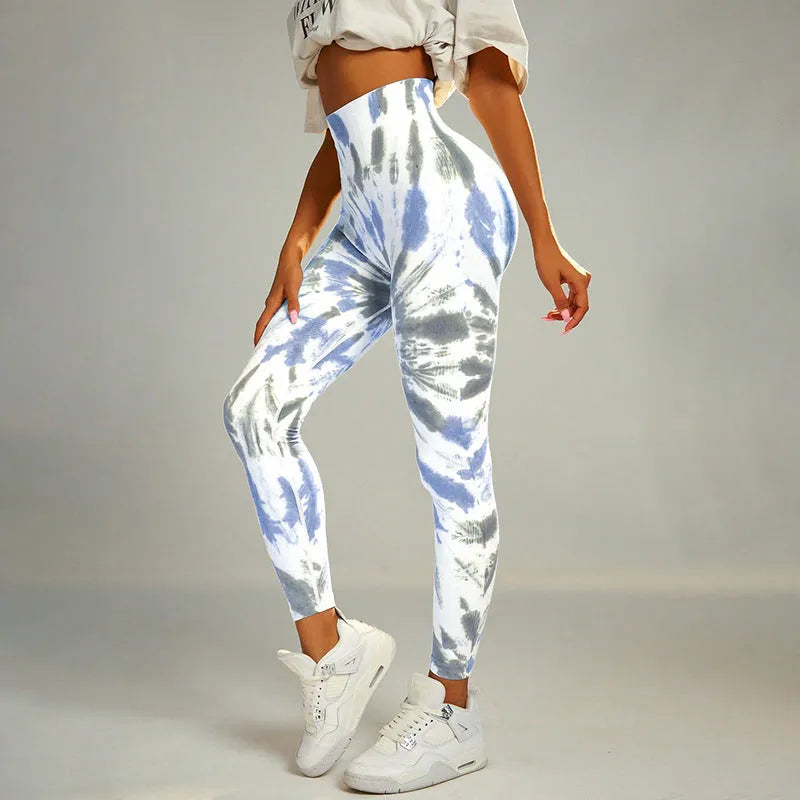 Women's Seamless Tie-dye Print Yoga Pants - Bellarte Enchanté Women's Seamless Tie-dye Print Yoga Pants