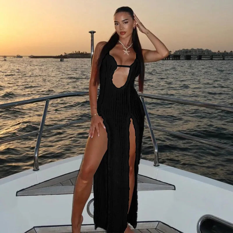 Women's Split Slim Fit Sling Slim Fit Dress - Bellarte Enchanté Women's Split Slim Fit Sling Slim Fit Dress