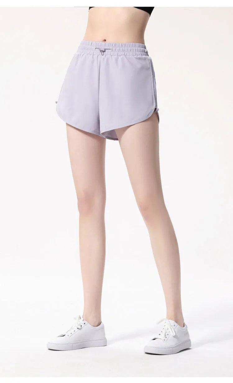 Women's Summer High Waist Casual Quick-drying Breathable Drawstring Sports Yoga Shorts - Bellarte Enchanté Women's Summer High Waist Casual Quick-drying Breathable Drawstring Sports Yoga Shorts