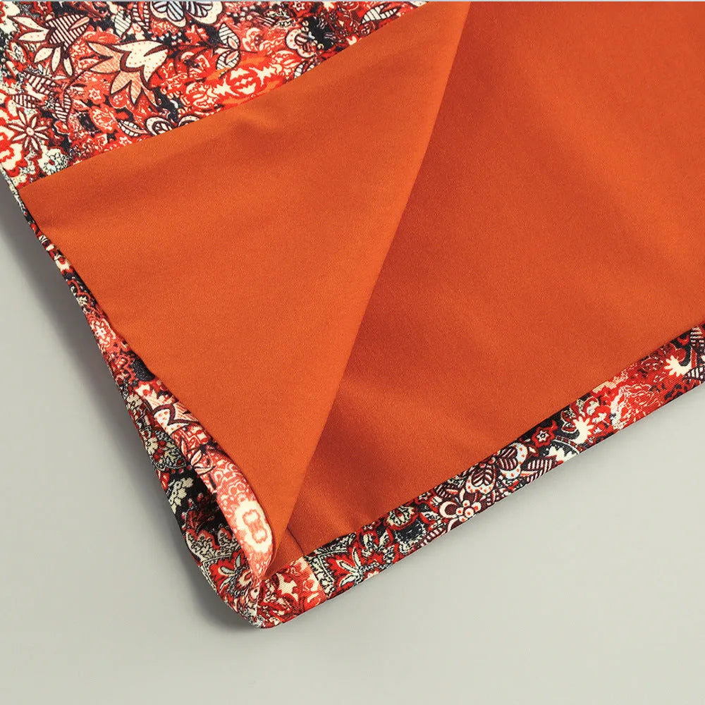 Women's V-Neck Floral Cuff Feather Dress - Bellarte Enchanté Women's V-Neck Floral Cuff Feather Dress