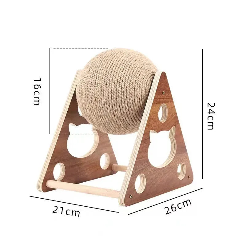 Wooden Cat Catching Treadmill Ball Toy Cat Grinding Claw Sisal Rope Ball - Bellarte Enchanté Wooden Cat Catching Treadmill Ball Toy Cat Grinding Claw Sisal Rope Ball
